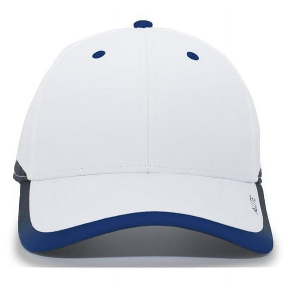 Lite Series Hook & Loop Adjustable Cap, White & Navy - One Size