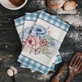 thumbnail image 4 of Flower Plaid Vase Blue Hand Towels Dishcloth Utensils for Kitchen Microfiber Cleaning Cloths Household Wipe Towel, 4 of 7