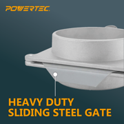 POWERTEC 1PK 3 inch Aluminum Blast Gate for Dust Collection, 70165