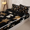 thumbnail image 3 of Castle Fairy Girls Elephant Zebra Lion Palm Tree Zipper Full Size Comforter Sets with Fitted Sheet and 2 Pillowcases,Animal Koala Zipper Bedding Set,Brown Black,Black Reversible,4pcs, 3 of 6