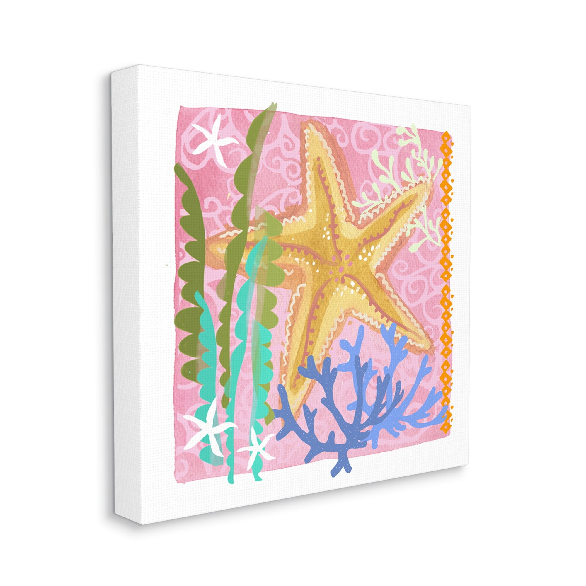 Stupell Industries Bold Sea Life Starfish Botanical Pattern Design Graphic Art Gallery Wrapped Canvas Print Wall Art, Design by unknown