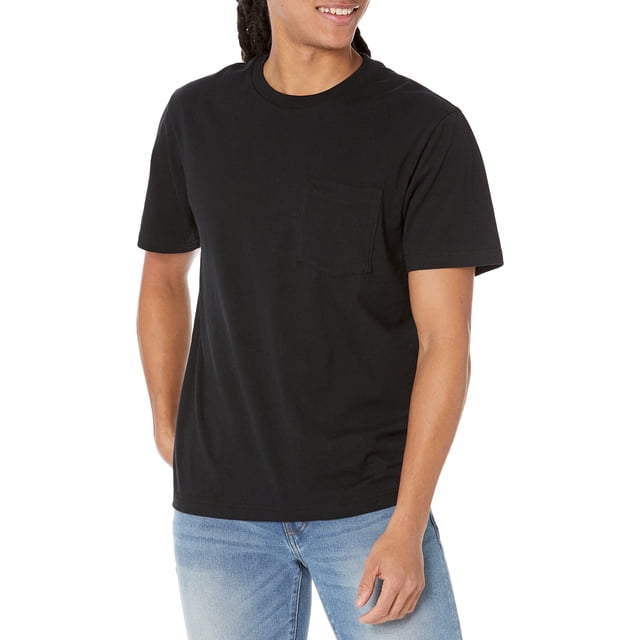 Camiseta GAP para hombre con bolsillo, negro intenso, XXL
