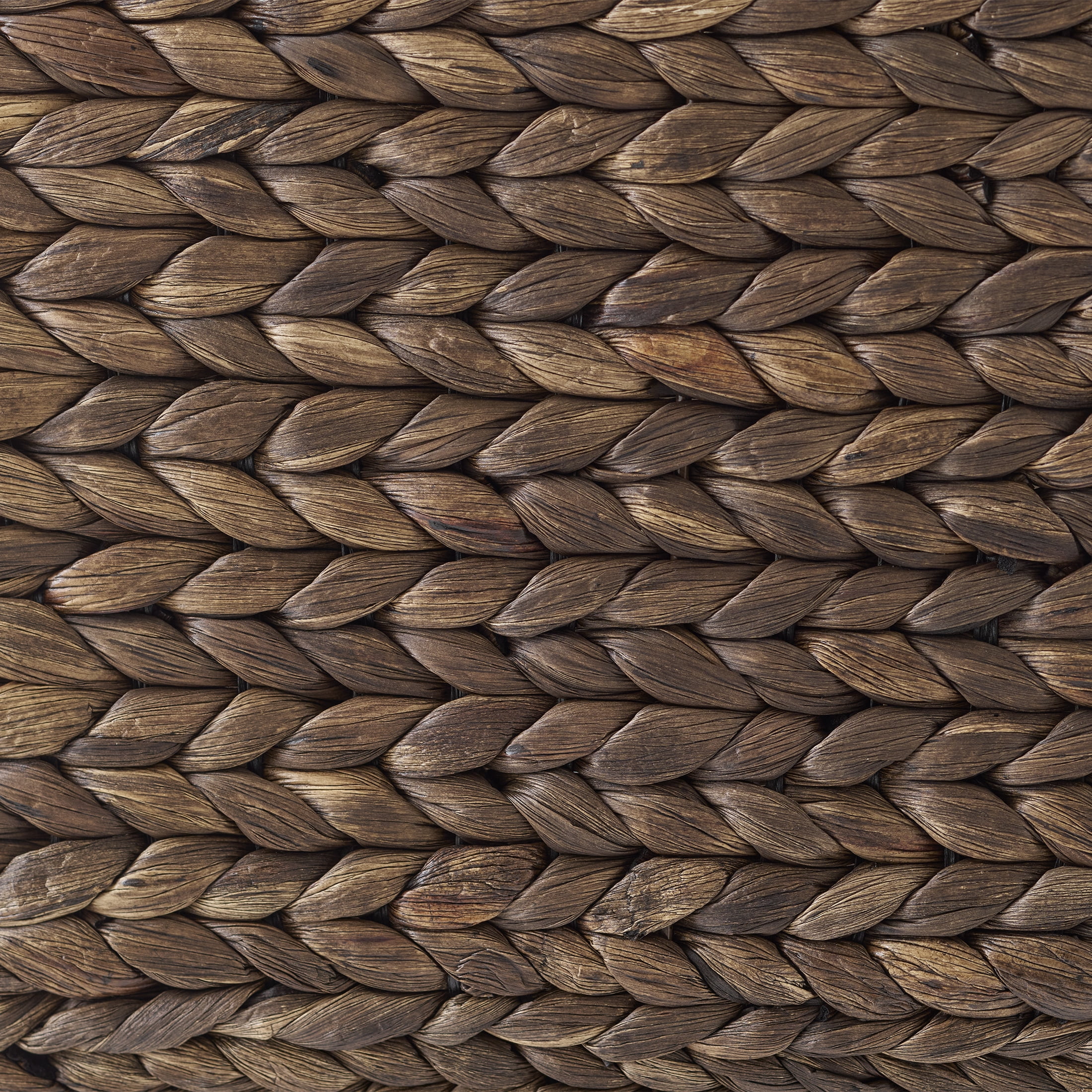 Better Homes & Gardens Beachcomber Handwoven Water Hyacinth Storage Basket with Handles, Dark Brown