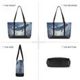 thumbnail image 6 of FORMRS Canvas Laptop Tote Bag for Women with 15.6" Computer Compartments Shoulder Handbag, Night Floating Whale, 6 of 7