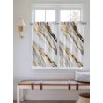 thumbnail image 6 of Tier Curtains 45 Inches Long, Marble Grey White Window Treatment Curtain Drapes, Abstract Cracked Crystal Gold Lines Small Curtain Drapes for Bathroom Laundry Room, 27.5"x45", 2 Panels, 6 of 7