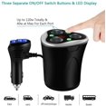 thumbnail image 4 of RV Adaptador de 3 Tomas de Encendedor de Cigarrillos (Negro) + Cargador de Coche de 3 Puertos USB, 120W 12/24V con Pantalla de Voltaje LED Interruptor de Encendido/Apagado Separado para Teléfono Móvil GPS y Cámara de Coche BRILLAR  Rojo Verde, 4 of 5