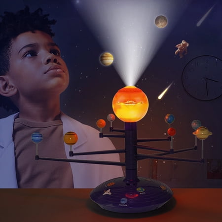 HOOWIFFY Planetary Solar System Orrery with Voice Feature, Educational Astronomy Model, Interactive Space Projector, Assorted Colors