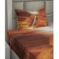 thumbnail image 2 of Ambesonne USA Fitted & Top Sheet Set with Sham, Sandstone Sunbeam Canyon, Orange Yellow and White, 2 of 4