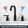 thumbnail image 4 of Wowow 8 in. Widespread Double Handle Bathroom Faucet in Black Included Pop-Up Drain and Aerator, 4 of 7