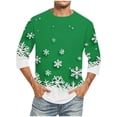 thumbnail image 1 of Camisas de Manga Larga para Hombres Imprimir Casual Cuello Redondo Blusa de Manga Corta, Camisas de Lino para Hombres, 1 of 4