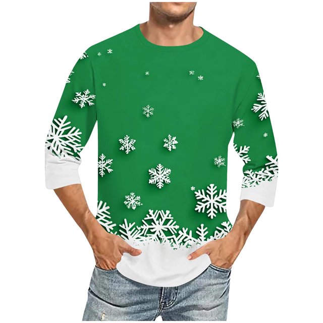 Camisas de Manga Larga para Hombres Imprimir Casual Cuello Redondo Blusa de Manga Corta, Camisas de Lino para Hombres