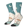 thumbnail image 1 of Fotbe Celestial Cat And Flowers Calcetas Largas con Estampado para Hombre y Mujer – Calcetas de Compresión Transpirables y Elásticas, Viajar y Uso Diario Talla 5-11, 1 of 6