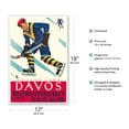 thumbnail image 2 of Davos Switzerland - Ice Hockey World Championship - Vintage Sports Poster by Willy Trapp c.1935 - Master Art Print (Unframed) 12in x 18in, 2 of 4
