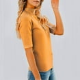 thumbnail image 6 of Women's Loose Casual T-ShirtSummer Comfort Short Sleeves Plain Mock/Turtle Neck Half Fitted Tee sTank Top with Covered Sleeve, 6 of 9
