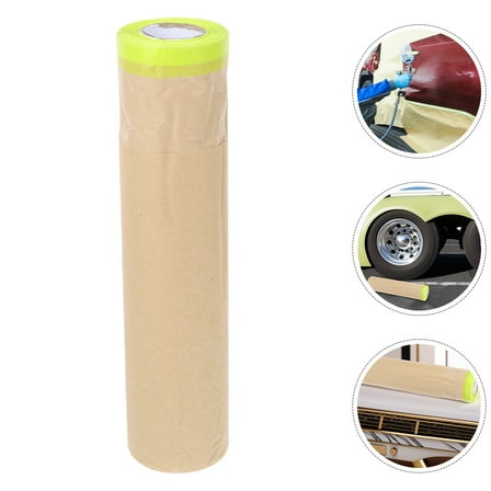 Masteelf 1 Roll Paint Masking Paper for Tape Drape Automotive Car Wall Frame Floor Furniture Khaki