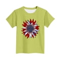 thumbnail image 7 of MKOSPLRT Comfortable Kids Patriotic Shirt, 4th of July American Flag Print Crew Neck Short Sleeve T-Shirt Mint Green 5-6 Years, 7 of 7