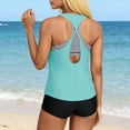 thumbnail image 4 of High Cut Swimsuits for Women Solid Color No Steel Support Loose Drawstring Split Swimsuit with Removable Padded Bras, 4 of 8