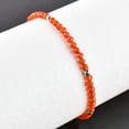 thumbnail image 3 of QNAVIC Natural Carnelian Gemstone Micro Beads with Silver Ball Bangle Bracelet for Women, Handmade Jewelry, Healing Chakra Crystals, 925 Sterling Silver Chain 8 Inch, Birthday Gifts, 3 of 5