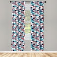 thumbnail image 3 of Ambesonne Flamingo Curtains, Triangles Beach Mosaic, Pair of 28"x84", Multicolor, 3 of 5