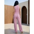 thumbnail image 3 of Conjunto Mujer 2 Piezas Tipo Jumpsuit, Blusa Sin Mangas y Pantalón Cómodo, Casual Chic para Mujer, 3 of 5