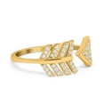 thumbnail image 2 of Yellow Tone, Simulated Cubic Zirconia Size-6 Petite Dainty Sideways Arrow Ring 925 Sterling Silver, 2 of 7