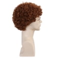 thumbnail image 2 of Peluca estilo afro para hombre, pelo sintético corto y rizado, color marrón, 28 cm, 2 of 3