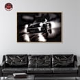 thumbnail image 3 of Night Run Racing Car Print Man Cave Canvas Wall Art by Notoriart, Gold Floater Frame, 54"x36", 3 of 7