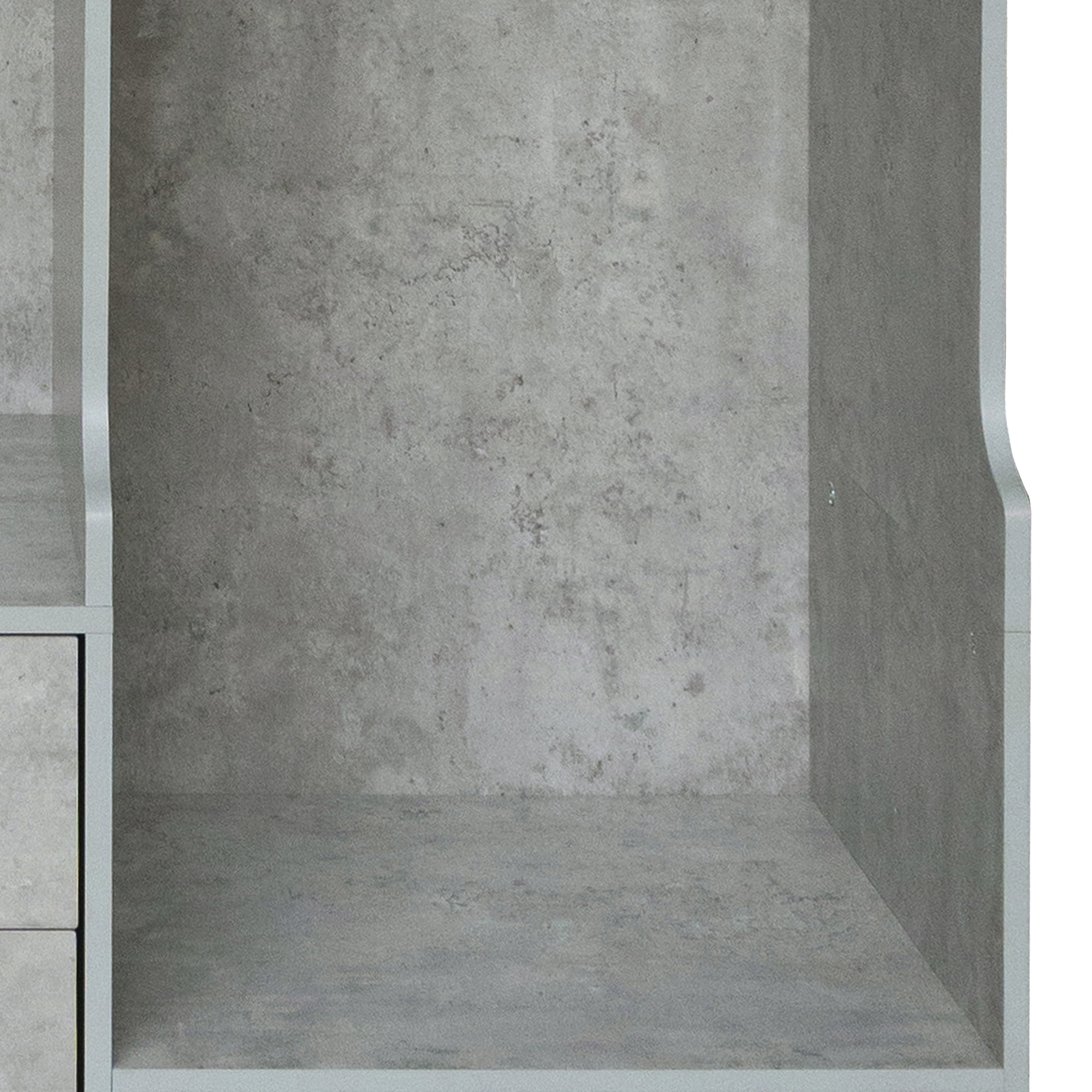 Euroco 66.9" Armoires, Open Three Tire Wardrobe with Drawers, Gray