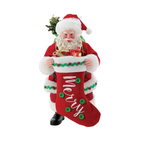 Department 56 Possible Dreams Santa Claus The Big Stocking Christmas Multicolor Figurine 10.5in H