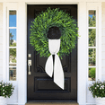thumbnail image 2 of 24" Artificial Boxwood Wreath for Front Door, Spring Summer Greenery Wreath, All-Season Indoor Outdoor Farmhouse Wall Window Decor, 2 of 8