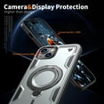 thumbnail image 5 of 360° Rotatable Magnetic Ring for iPhone 15 Case, Compatible with MagSafe [Non-Slip Texture Edge] [Built-in Kickstand] [Military Shockproof] Matte Soft TPU Bumper Ultra Slim, Gray, 5 of 5