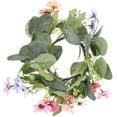 thumbnail image 1 of KAKOWELY Corona de eucalipto artificial para puerta, corona colgante, corona con aro para velas otoñales, 1 of 4