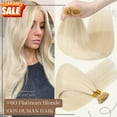 thumbnail image 3 of Benehair 100% Real Remy Human Hair Extensions I Tip Hair Pre Bonded Stick Tip Micro Ring Beans Women Invisible Blonde 50g, 3 of 13