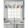 thumbnail image 4 of Fall Pumpkin Valances for Windows, Rod Pocket Kitchen Valance Curtains - Soft & Washable Small Window Treatment for Living Room,&nbsp;Bathroom, Orange Blue Autumn Leaf, 54x18inch, 4 of 9