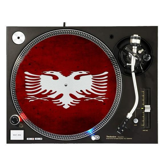 KuzmarK™ 12" DJ Turntable Slipmat - Albanian Flag