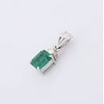 thumbnail image 2 of Emerald and Diamond Pendant 14K White Gold Prong Setting Anniversary Gift Gift Pendant for Beloved, 2 of 4