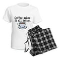 thumbnail image 4 of CafePress - Coffee Makes It All Better Pajamas - Women's Short Sleeve Print T-Shirt and Pants Light Cotton Pajama Set, 4 of 7