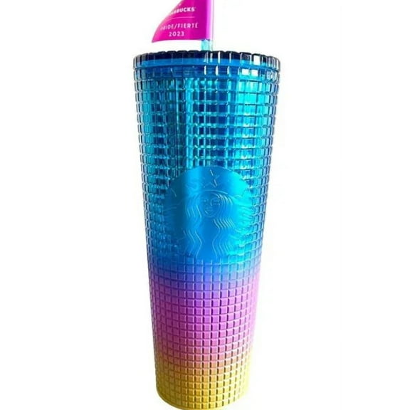 Starbucks Tumbler Tim Singleton Rainbow Grid Gradient Ombre - Venti 24oz - Summer 2023