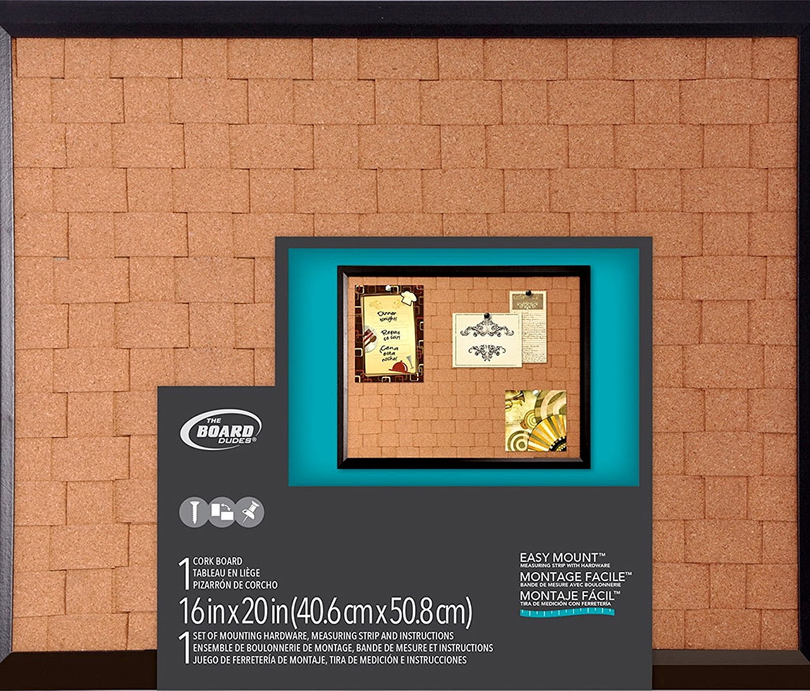 Office Supplies The Board Duded Black Framed Woven Cork Board