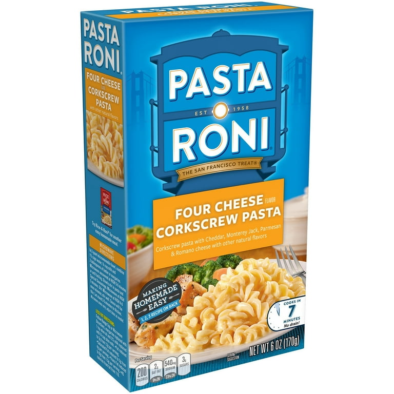 12 pack) Pasta Roni Four Cheese Corkscrew Pasta, 6oz Box - Walmart.com