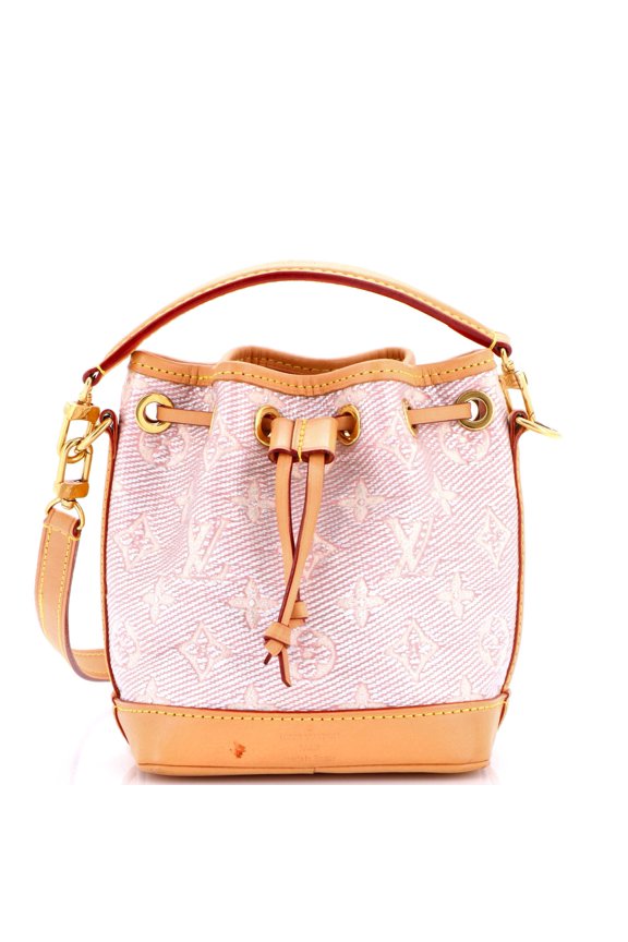 Pre-Owned Noe NM Handbag Monoglam Jacquard Canvas Nano By Rebag