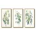 thumbnail image 2 of Designart "The Minimalist Essence of Eucalyptus in Green and White V" Floral Framed Wall Art Set Of 3 - Green Floral Frame Canvas Set For Living Room Decor, 2 of 7