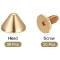 thumbnail image 3 of 9x6mm Screw Back Rivets Solid Leather Studs Gold Tone 30 Sets, 3 of 5