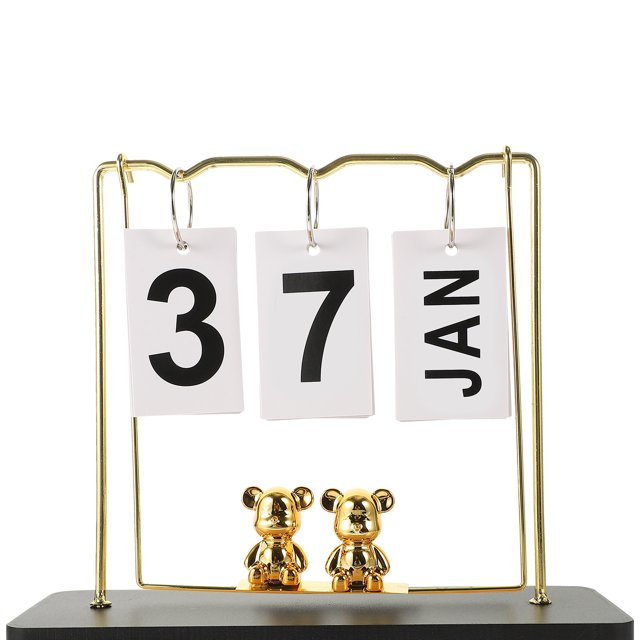 Desktop Calendar Wooden Calendar Reusable Perpetual Calendar Table Calendar Decor