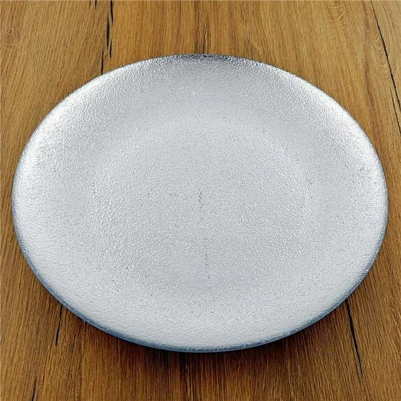 Red Pomegranate Collection 4972-2 11 in. Aura Dinner Plates, Silver - Set of 4