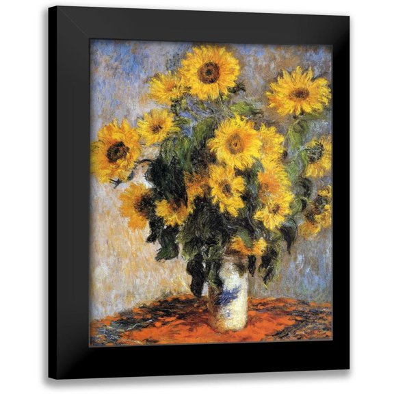 Monet, Claude 12x14 Black Modern Framed Museum Art Print Titled - Bouquet of Sunflowers, 1880