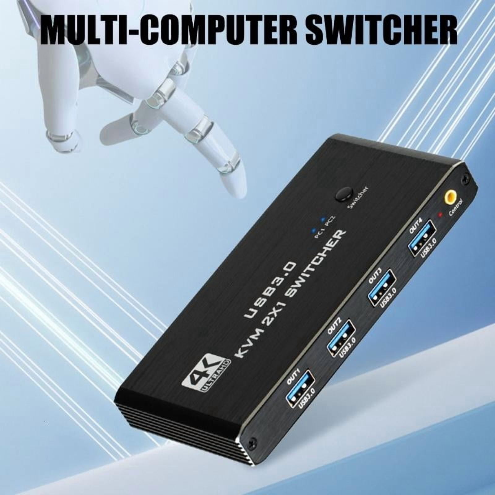 CEORPER Double Computer KVM Switcher HDTV 4K60Hz with USB Keyboards Mouse Sharing