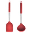 thumbnail image 1 of 2-Piece Kitchen Utensils, Safe Food-Grade Silicone Heads and Stainless Steel Handles, Red, 1 of 5