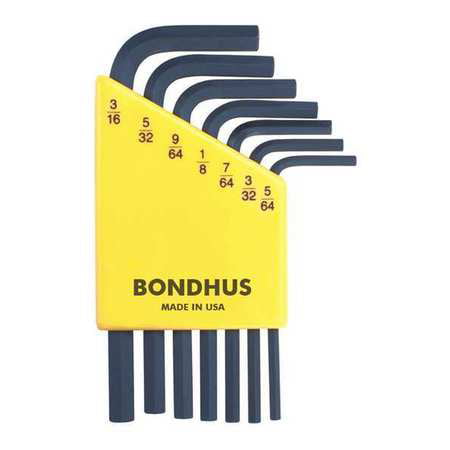 Bondhus 38237 Set of 13 Hex L-wrenches with GoldGuard Finish Short Arm 