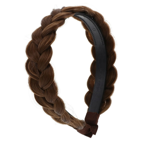 Minkissy 1Pcs Hair Braid Wig Headband With Anti Slip For Women Brown